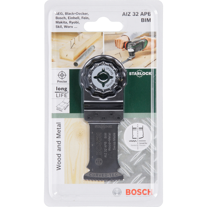 BOSCH Pânză de ferăstrău penetrantă BIM, AIZ 32 APB, cu intrare directă în material, Wood and Metal