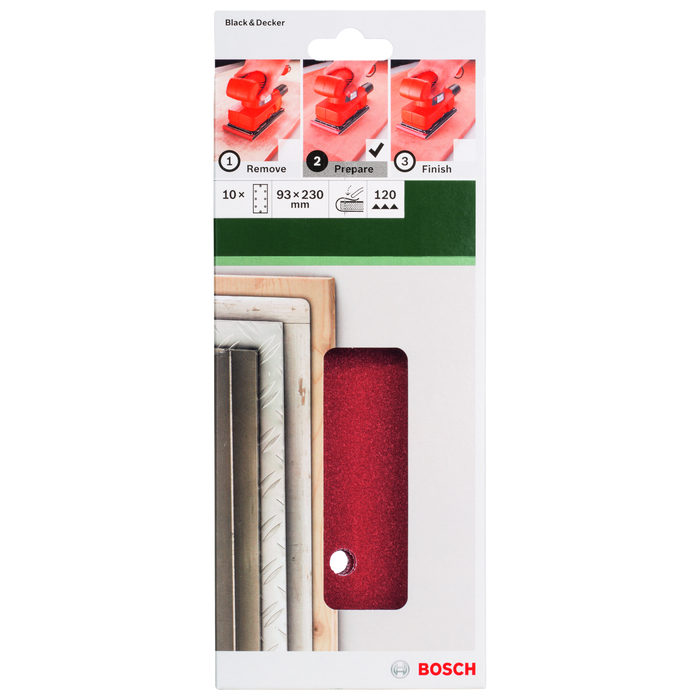 BOSCH Foi abrazive 93x230 mm, R120,8 gauri