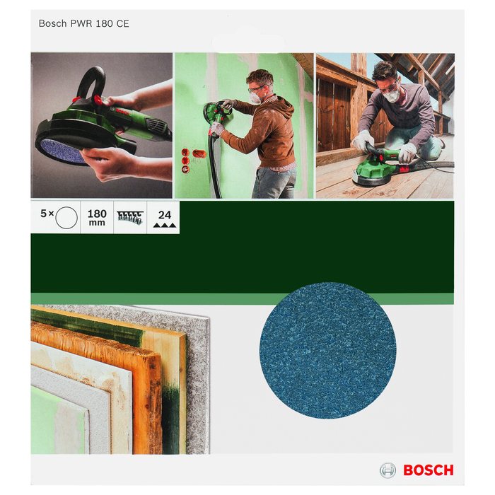 BOSCH Set 5 foi abrazive cu scai 180 mm R24 pentru PWR 180