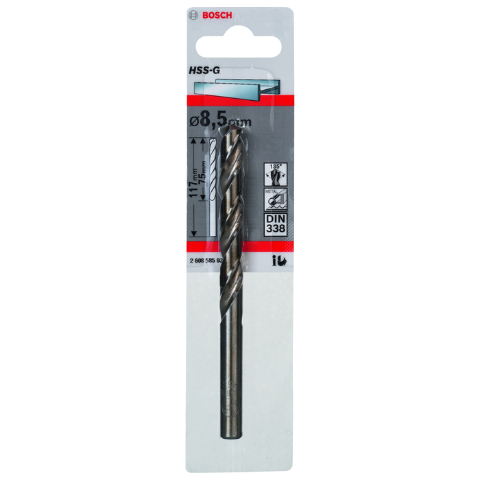 BOSCH Burghiu pentru metal, tip HSS-G, DIN 338