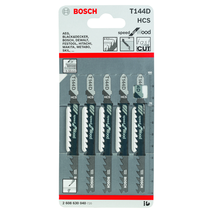 BOSCH Set 5 pânze pentru ferăstrău vertical Speed for Wood