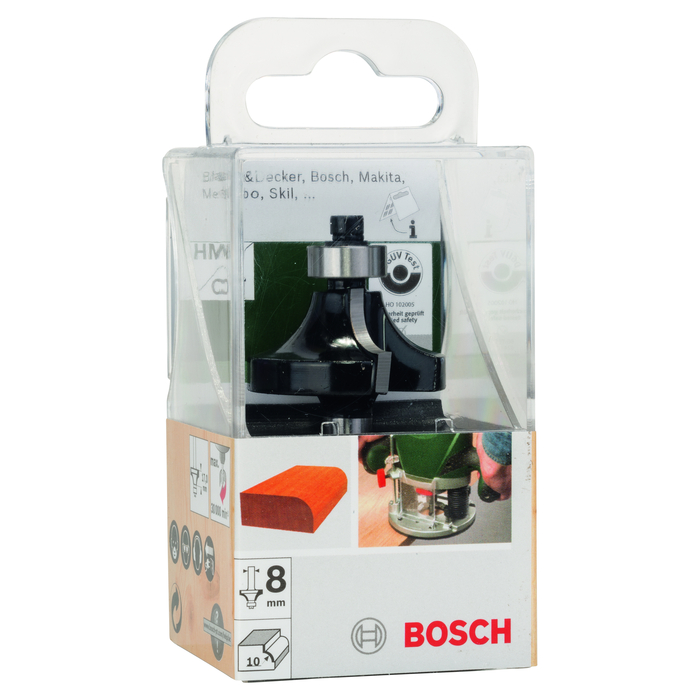 BOSCH Freza de rotunjit 8 mm, R10 HM (Hobby line)