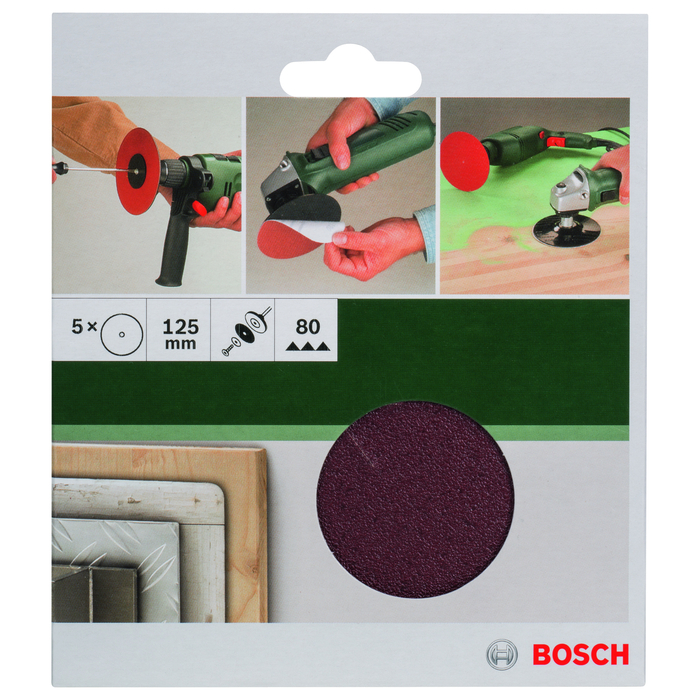 BOSCH Set hartii abrazive Ø 125 mm, R80, (5)