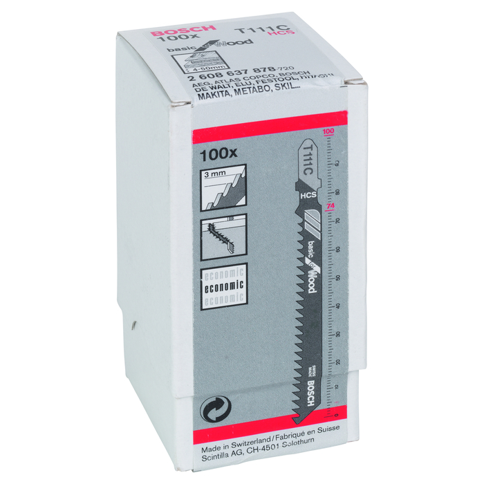 BOSCH Set 100 pânze pentru ferăstrău vertical Basic for Wood