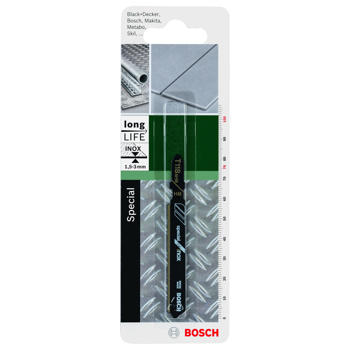 BOSCH Pânză pentru ferăstrău vertical carburi metalice, T 118 AHMSpecial for Inox