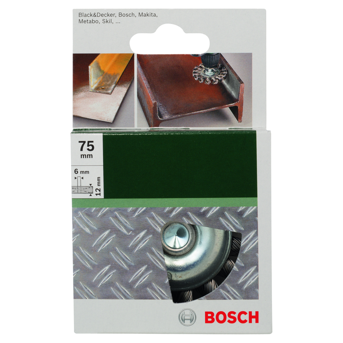 BOSCH Perie-disc pentru maşini de găurit – sârmă împletită, 75 mm