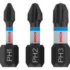 BOSCH Set 3 biți Impact Control 25 mm, PH1, PH2, PH3