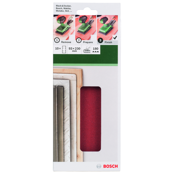 BOSCH Foi abrazive 93x230 mm, R180,8 gauri(10)