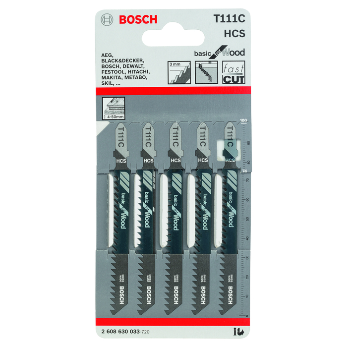 BOSCH Set 5 pânze Basic for Wood 