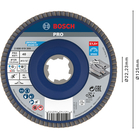 BOSCH Disc de șlefuire evantai, drept, Best for Metal cu X-LOCK