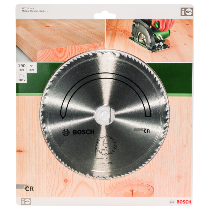 BOSCH Pânză de ferăstrău circular CRD= 190 mm; gaură= 30 mm; Z= 100