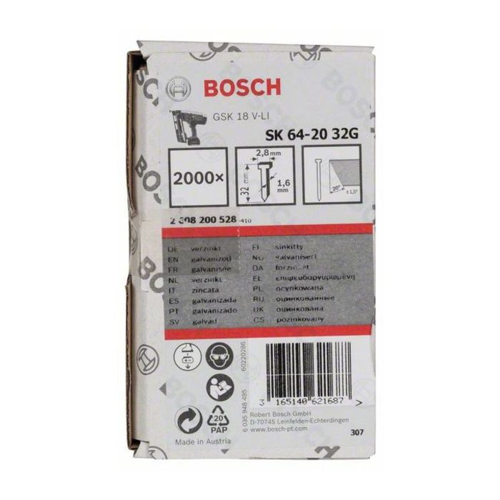 BOSCH Ştift cu cap înecat SK64 20G