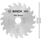 BOSCH Pânză de fierăstrău circular PRO Wood, 85 x 1,1 x 15 mm, T20