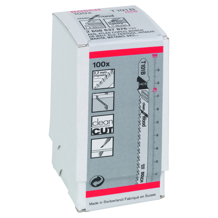 BOSCH Set 100 pânze pentru ferăstrău vertical Clean for Wood