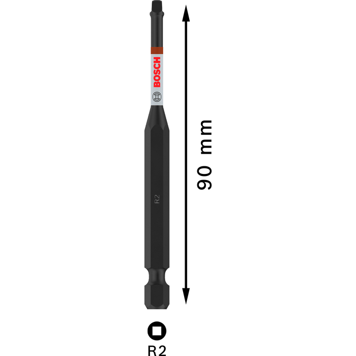 BOSCH Bit de înșurubare PRO Robertson Impact, R2, 90 mm