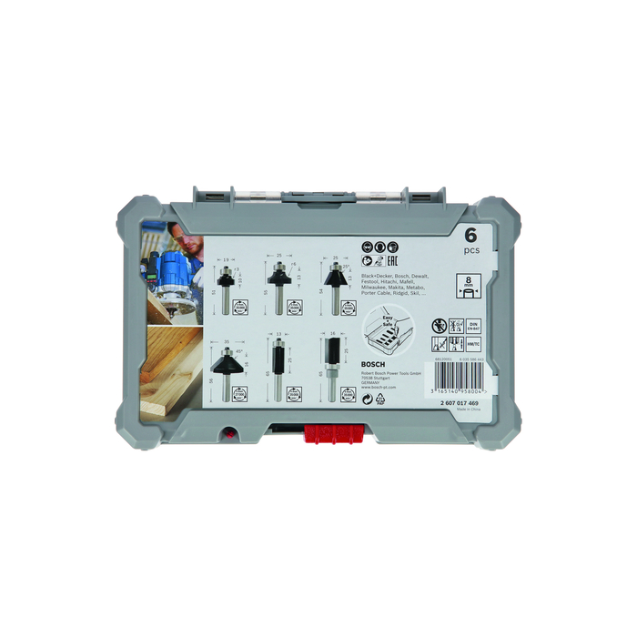 BOSCH Set 6 freze drepte de profilat canturi