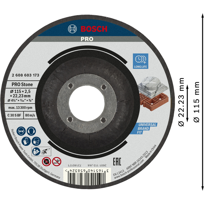 BOSCH Set 25 discuri de tăiere cu degajare Standard for Stone
