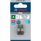 BOSCH Set 2 biți Impact Control 25 mm, PZ2
