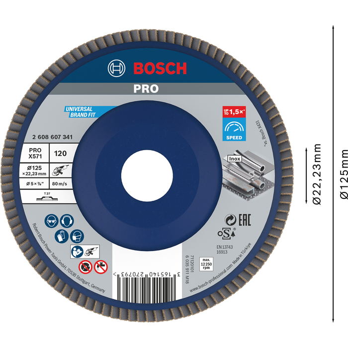 BOSCH Disc de şlefuire evantai X571, Best for Metal