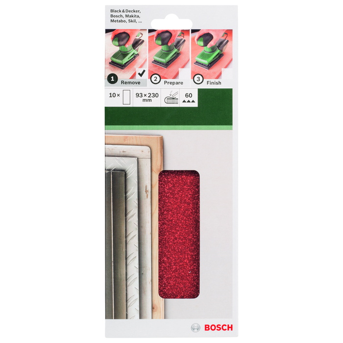 BOSCH Foi abrazive 93x230 mm, R60, (10)