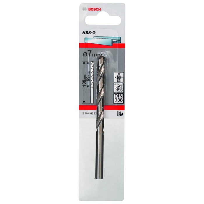 BOSCH Burghiu pentru metal, tip HSS-G, DIN 338