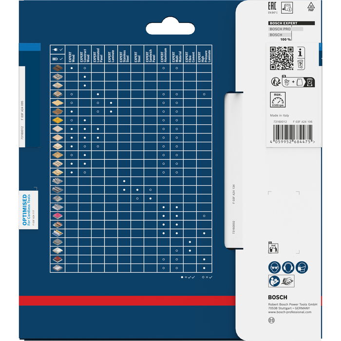 BOSCH Pânză de fierăstrău circular EXPERT Aluminium cordless, 165 x 1,8/1,3 x 20 mm, T54