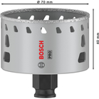 BOSCH Carotă gaură PRO Tile PC Plus, 70 mm, HS
