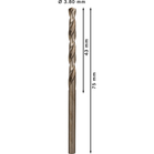 BOSCH PRO Stainless Steel HSS-Co Twist Drill Bit, 3.8 x 43 x 75 mm, 10 pcs