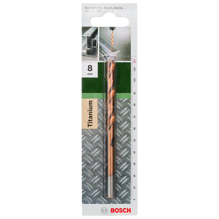 BOSCH Burghiu pentru metal HSS-TiN, 8,0x75x117