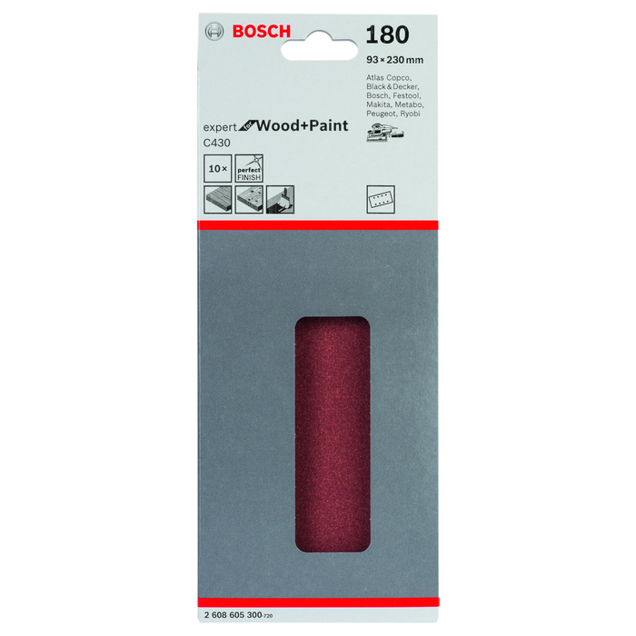 BOSCH Foi abrazive C430, ambalaj de 10 buc.