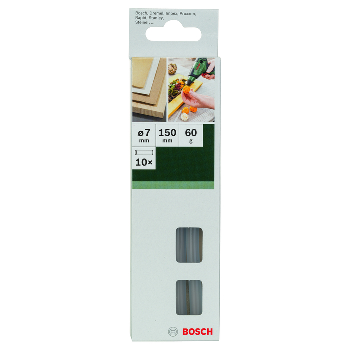 BOSCH Set 10 baghete de lipit transparente 7 mm