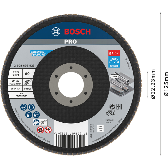 BOSCH Disc de şlefuire evantai X571, Best for Metal
