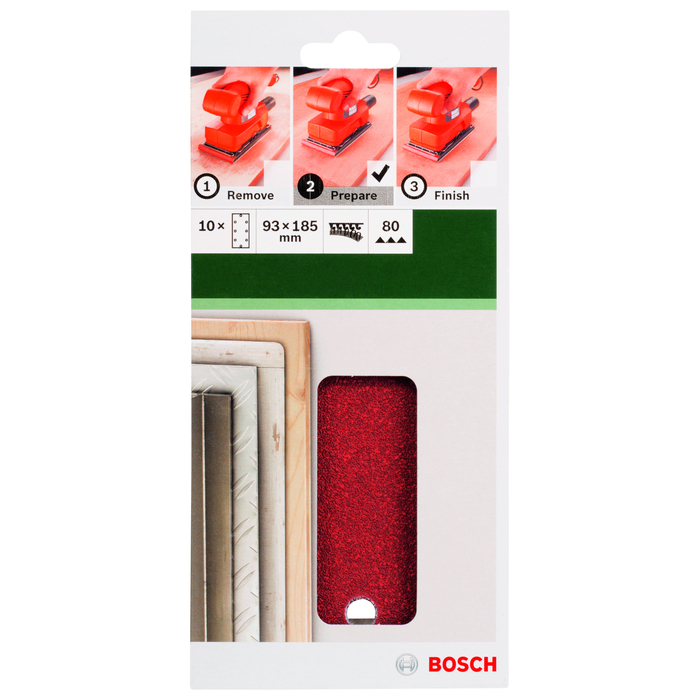 BOSCH Foi abrazive 93x185 mm, R80,8 gauri
