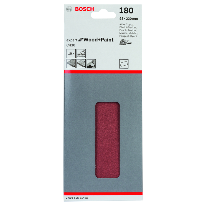 BOSCH Foi abrazive C430, ambalaj de 10 buc.