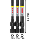 BOSCH Biți de înșurubare PRO T Impact, T25, T30, T40, 55 mm, 3 buc.