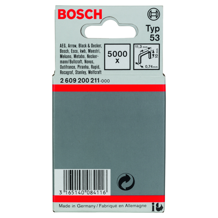 BOSCH Set 5000 capse TYP 53, 10 mm (latime 11.3 mm, grosime 0.74 mm)