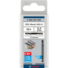 BOSCH PRO Metal HSS-G Double-Ended Twist Drill Bit, 5.2 x 17 x 62 mm, 10 pcs