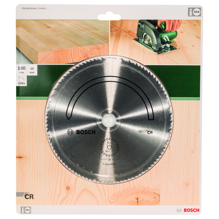 BOSCH Pânză de ferăstrău circular CRD= 180 mm; gaură= 20 mm; Z= 100