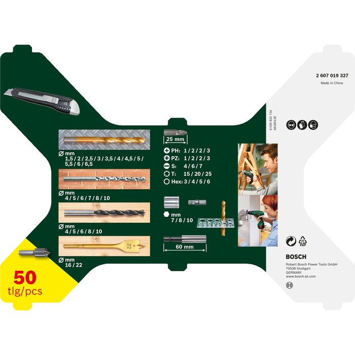 BOSCH Set mixt 50 accesorii X-Line