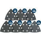 BOSCH Set 50 foi delta PRO F355, 93 x 93 mm, G10 x 80/10 x 120/10 x 180/5 x 240/5 x 320/5 x 400/5 x 600