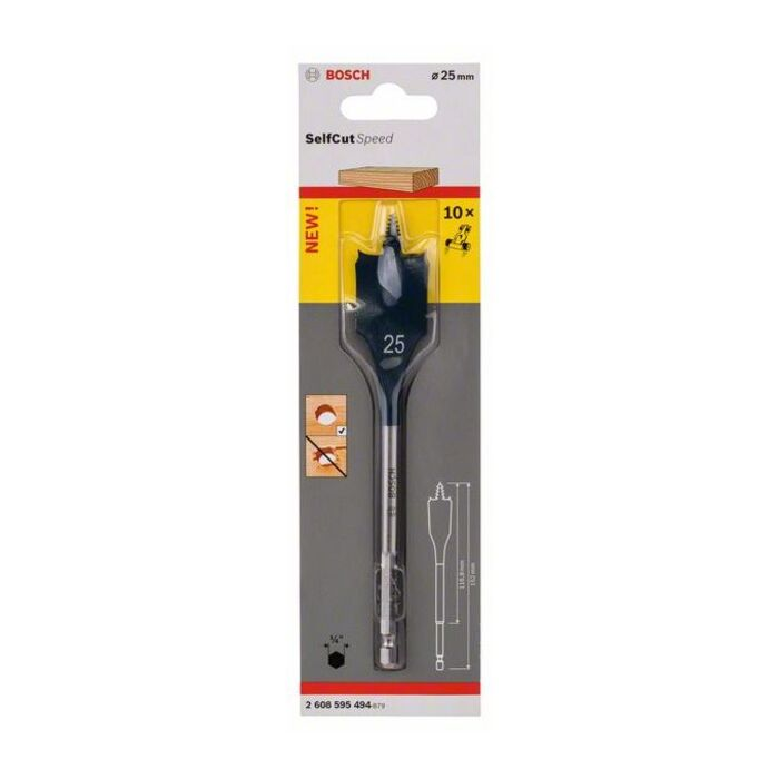 BOSCH Burghiu Self Cut Speed, sistem de prindere hexagonal