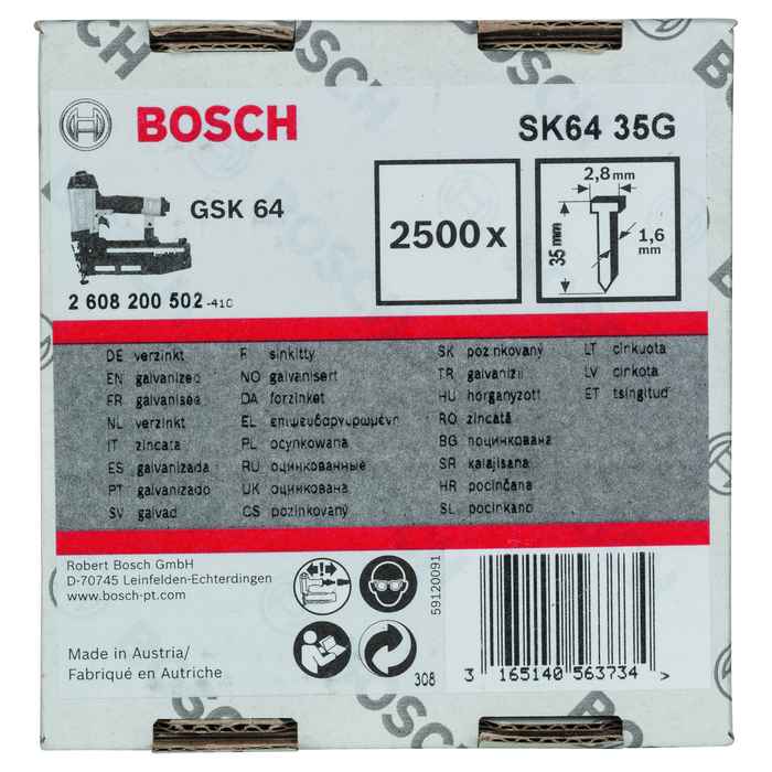 BOSCH Ştift cu cap înecat SK64 35G