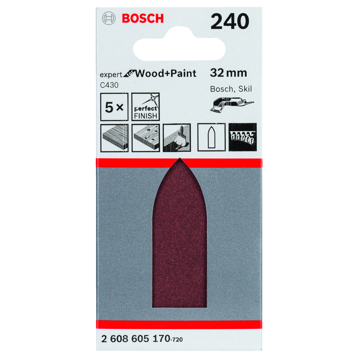BOSCH Foi abrazive C430, ambalaj de 5 buc.