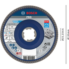 BOSCH Disc de șlefuire evantai, drept, Best for Metal cu X-LOCK