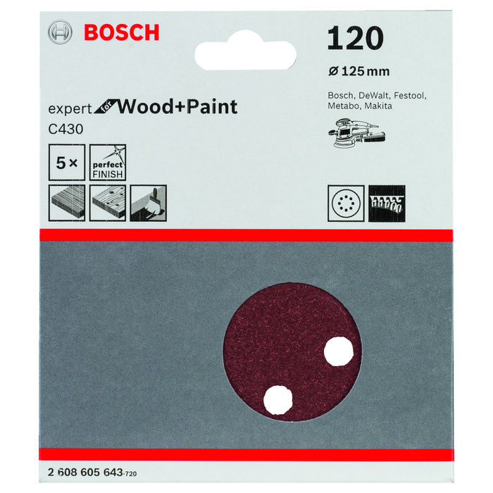 BOSCH Foi abrazive C430, ambalaj de 5 buc.
