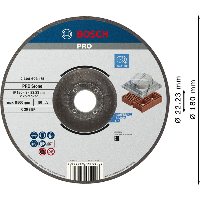 BOSCH Set 20 discuri de tăiere cu degajare Standard for Stone