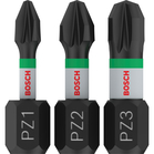 BOSCH Set 3 biți Impact Control 25 mm, PZ1, PZ2, PZ3