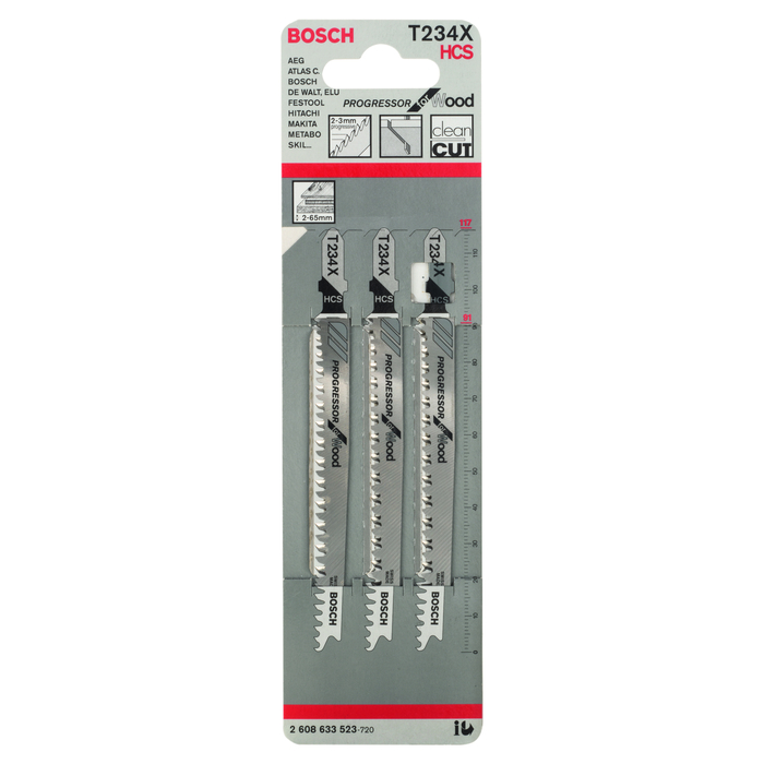 BOSCH Set 3 pânze pentru ferăstrău vertical Progressor for Wood