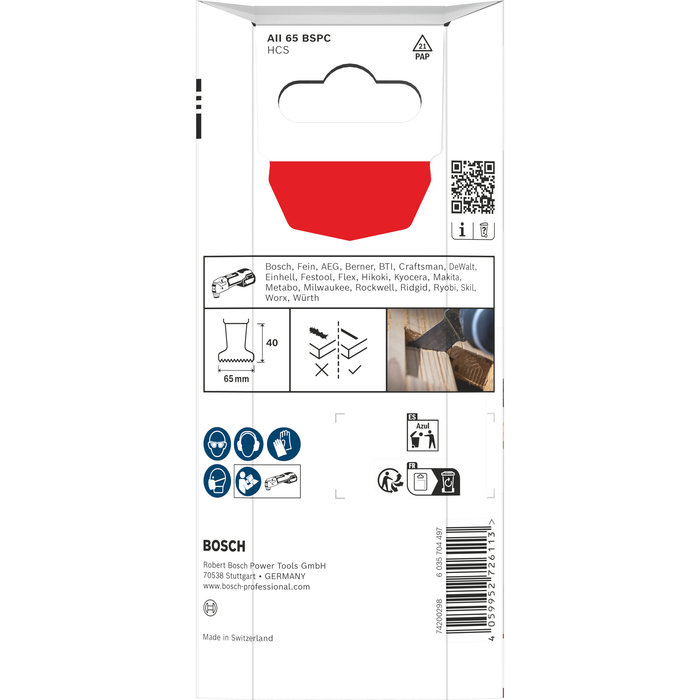 BOSCH Pânză de tăiere pentru lemn AII 65 BSPC, Starlock, 65 x 40 mm, 5 buc.