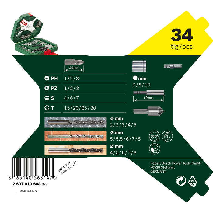 BOSCH Set mixt 34 accesorii X-Line